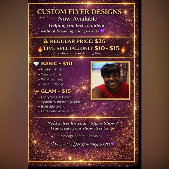 Other - Custom Flyer Design Service always $15 during live shows reg $25 outside live